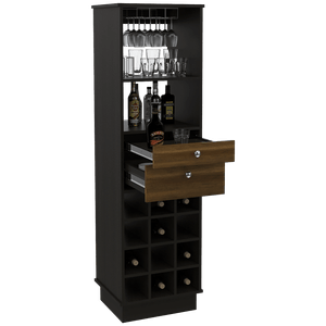 Bar Clasic, Wengue y Cobre, con espacio para botellas y porta copas