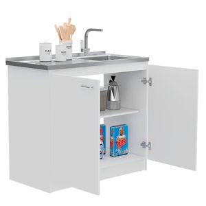 Gabinete Inferior Cantabria, Blanco, ideal para espacio reducidos ZF