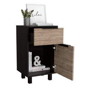 Organizador Wesley, Wengue y Miel, con una puerta y un cajón organizador