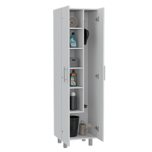 Mueble de Aseo Romana, Blanco Perla, con cinco entrepaños organizadores