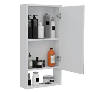 Gabinete de Baño Merín, Blanco, con espejo y tres entrepaños ZF