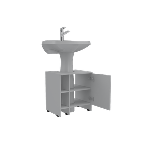 Mueble Lavamanos Omahi, Blanco, con variedad de entrepaños