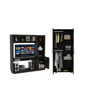Combo Habitación Goran, Rack de Tv + Closet