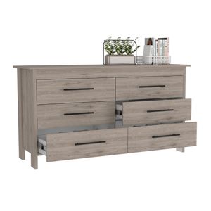 Organizador Asteria, Humo y Blanco, con seis cajones deslizables