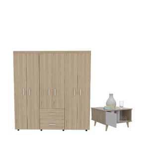 Combo Habitación Oliver, Closet + Mesa de Centro