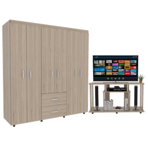 Combo Dormitorio Luna Closet + Mesa Para Tv