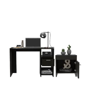 Combo Oficina Malik, Escritorio + Mesa de Noche