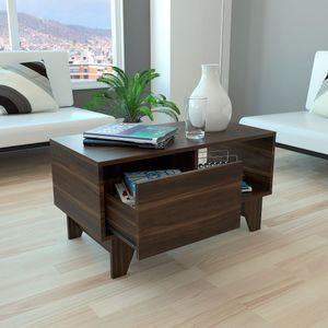 Mesa de Centro Atriz, Caoba, con un cajón multiusos