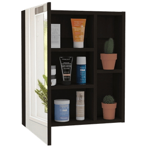 Gabinete de Baño Labell, Wengue, con Puerta y Entrepaños