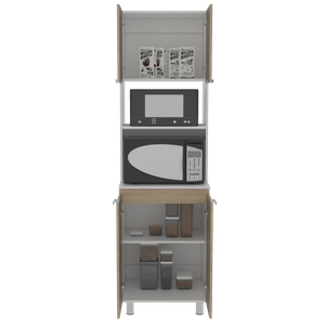 Módulo Microondas Diamante, Beige y Blanco, con Cuatro Puertas Batientes