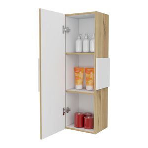 Gabinete de Baño Picasso, Blanco y Café Claro, con Espacio Para Guardar Objetos de Aseo  ZF