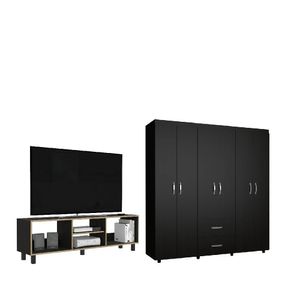 Combo Habitación Akiles, Closet + Mesa TV
