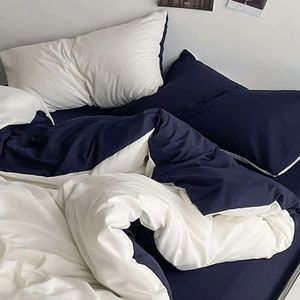 Duvet Bicolor Azul Oscuro / Blanco