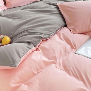 Duvet Bicolor Rosado / Gris Oscuro