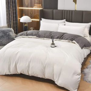 Duvet Bicolor Blanco / Gris Oscuro