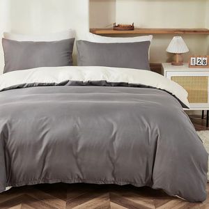 Duvet Bicolor Gris Oscuro / Crema