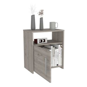 Mesa de Noche Brail, Humo, con Espacio Para Colocar Objetos Decorativos ZF