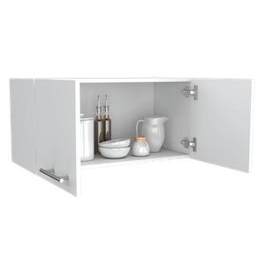 Mueble Sobre Campana Delfi, Blanco, con dos puertas batientes