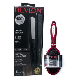 Kit Plancha Revlon Ceramic Flat + Cepillo Ovalado