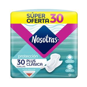 Oferta Toallas Higienicas Nosotras Plus Clasica Tela X 30Und