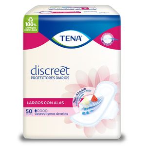 Protectores Diarios Tena Discreet Largo Alas X 50Und