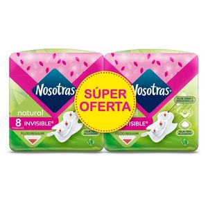 Oferta Toallas Higienicas Nosotras Natural Invisible Tela 2 X 8Und