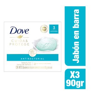 Oferta Jabón Dove En Barra Cuida y Protege 3Und X 90g