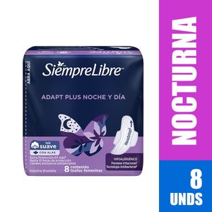 Toalla Higienica Stayfree Adapt Plus Noche Y Dia X 8und