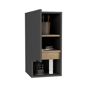 Gabinete de Baño Apolis, Plata Oscuro y Cafe Claro, con Espacio Para Guardar Objetos de Aseo Personal