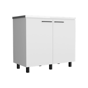 Gabinete Inferior Cantabria, Blanco, con Dos Puertas Abatibles y Meson derecho ZF