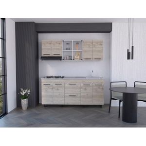 Cocina Integral Kong, Blanco Duqueza y Humo, Incluye Meson Derecho