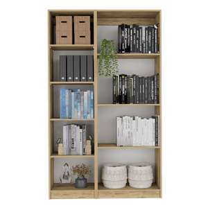 Combo de Bibliotecas Home Eco, Macadamia y Blanco, Incluye Dos Bibliotecas Sin Puerta.