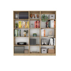 Combo de Bibliotecas Home, Macadamia Incluye Tres Bibliotecas sin puertas-home