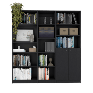 Combo de Bibliotecas Home Eco, Wengue, Incluye Tres Bibliotecas.