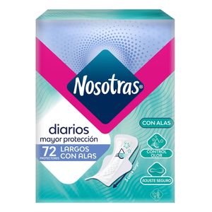 Protectores Diarios Nosotras Largos Con Alas X 72Und