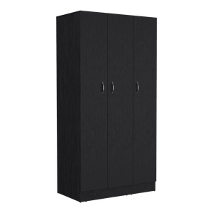 Closet Orbe, Wengue con dos cajones, 4 entrepaños y tubo cromado ZF