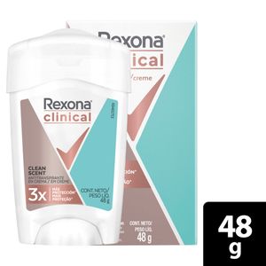 Desodorante Rexona en Crema Mujer Clinical Clean Scent 48g