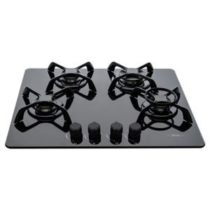 Estufa De Empotrar Haceb 4 Puestos Gas Natural Cristal ASL CG Negro
